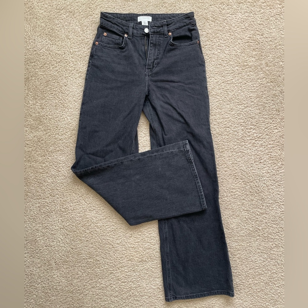 High Waist Wide Leg Jeans - Black